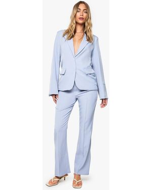 Boohoo Slim Straight Leg Trouser - Blue
