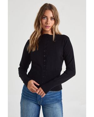 Boohoo Super Soft Scallop Edge Knitted Cardigan - Azul