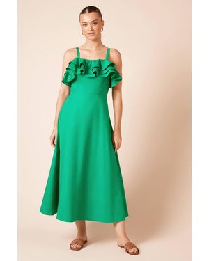 Dorothy Perkins Frill Front Strappy Maxi Dress - Green