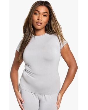 Boohoo Plus Short Sleeve Modal Lounge Tshirt - White