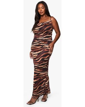 strapless open back dress Jennifer Red Leopard Print Cut Out Maxi Dress