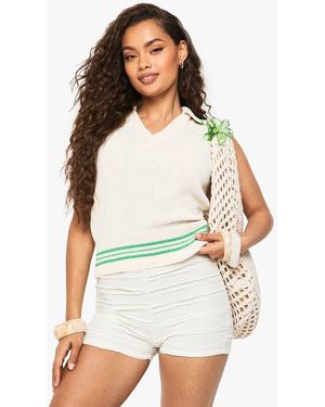 Boohoo Collared Knitted Vest - White