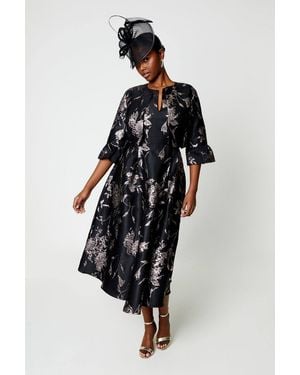 Coast Jacquard Jacket With Flare Cuff - Black