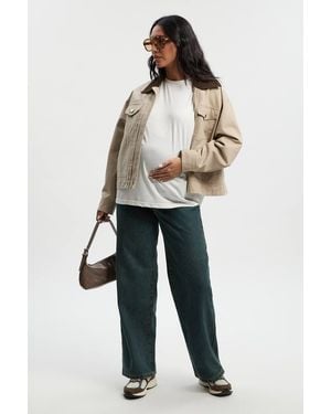 Boohoo Maternity Over The Bump Wide Leg Jeans - Blue