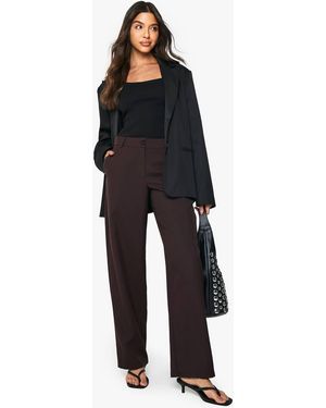 Boohoo Low Rise Slim Barrel Leg Trouser - Black