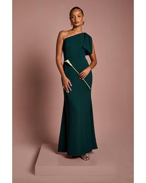 Coast Honoured Petite Bow One Shoulder Maxi Bridesmaid Dress - Green