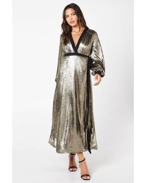 Designer Metallic Long Sleeve Wrap Dresses for Women - Up to 76% off | Lyst