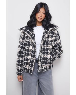 Warehouse Oversized Flannel Chunky Rib Bomber - Gray
