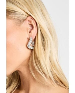 Boohoo Chain Drop Earrings - Natural