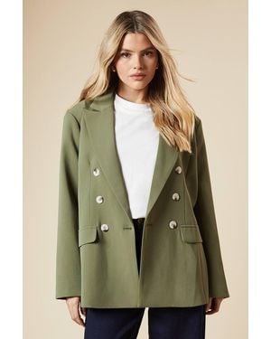 Dorothy Perkins Oversized Double Breasted Blazer - Green