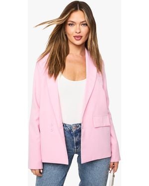 Boohoo Tailored Wrap Over Blazer - White