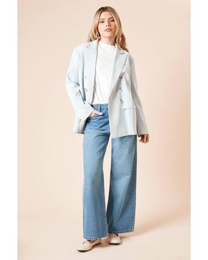 Dorothy Perkins Oversized Double Breasted Blazer - Blue