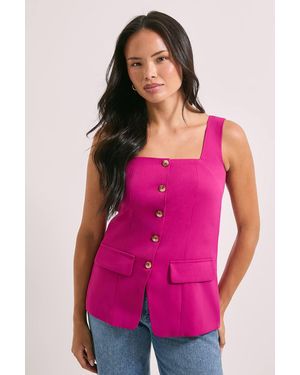 Dorothy Perkins Longline Button Through Waistcoat - Pink