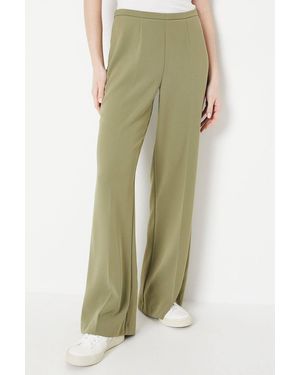 Oasis High Waisted Wide Leg Welt Pocket Trouser - Green