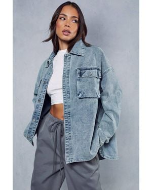 MissPap Extreme Oversized Denim Shacket - Blue