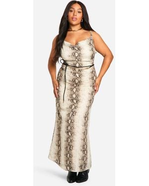 Boohoo Plus Chiffon Cowl Maxi Dress - Multicolor