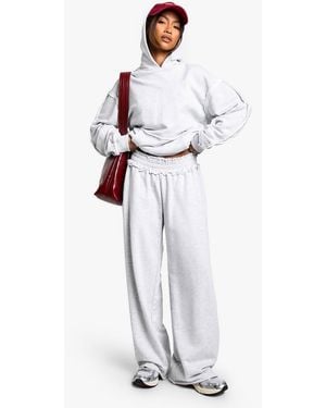 Boohoo Reverse Loopback Straight Leg Jogger - White