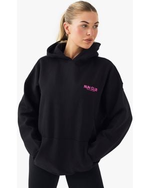 DSGN Studio Sport Run Club Oversized Hoodie - Black
