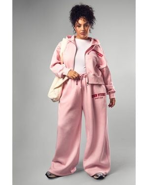DSGN Studio Plus Embroidered Straight Let Jogger - Pink