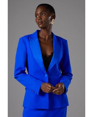 Coast Satin Lapel Blazer - Blue