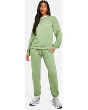 DSGN Studio Tall Dsgn Studio Embroided Tracksuit - Green