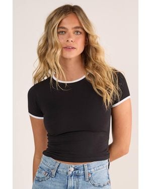 Nasty Gal Ringer Baby T-Shirt - Black