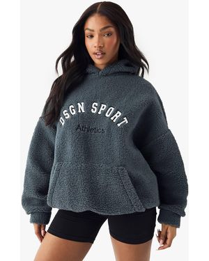 DSGN Studio Dsgn Sport Applique Borg Hoodie - Black