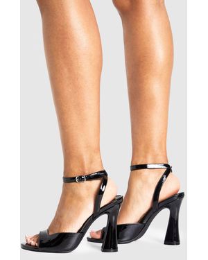 Boohoo Patent Flared Heels - Negro