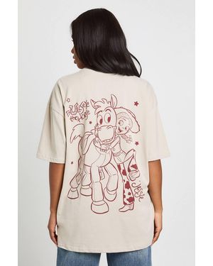 Boohoo Toy Story Jessie And Bullseye License Printed T-Shirt - Natural