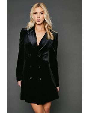 Dorothy Perkins Velvet Blazer Dress - Gray
