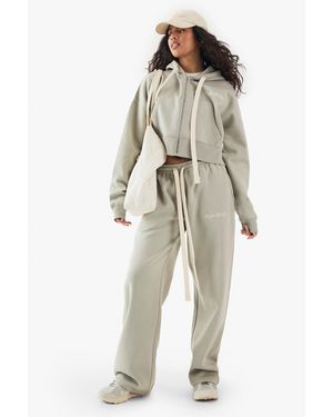 DSGN Studio Contrast Drawcord Straight Leg Jogger - Natural