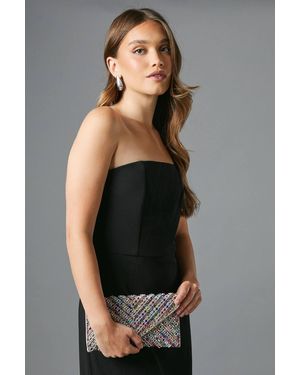 Coast Willow Diamante Envelope Clutch Bag - Black