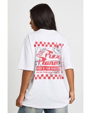 Boohoo Toy Story Pizza Planet License Printed T-Shirt - Red