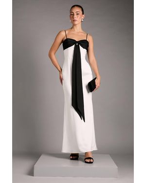 Coast Monochrome Bow Detail Maxi Dress - Gray