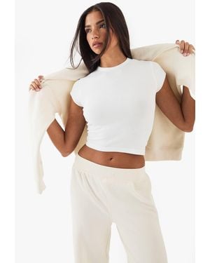 DSGN Studio Embroidered Short Sleeve Top - White