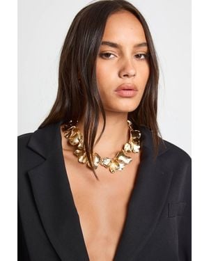 Boohoo Statement Petal Necklace - Black