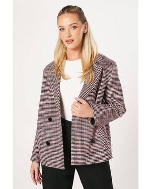 Dorothy Perkins Flannel Double Breasted Blazer Coat - Red
