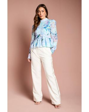 Coast Long Sleeve Pleat Detail Blouse - Blue