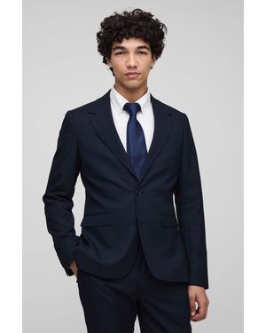 BoohooMAN Slim Single Breasted Suit Jacket - Blue