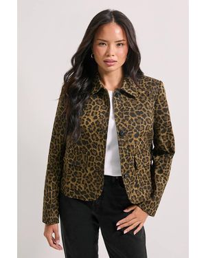 Dorothy Perkins Animal Print Pocket Detail Jacket - Brown