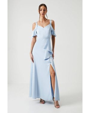 Coast Cold Shoulder Satin Bridesmaid Dress - Blue