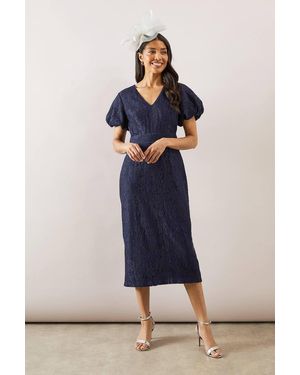 Wallis Occasion Lace Pencil Midi Dress - Blue