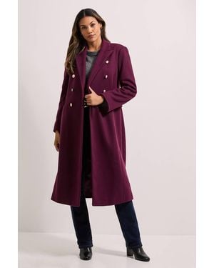 Dorothy Perkins Midi Length Fitted Military Coat - Red