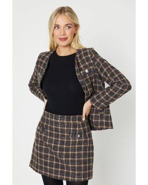Oasis Petite Flannel Boucle Skirt - Black