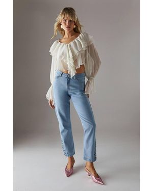 Warehouse Denim Whipstitch Straight Leg Jean - Blue