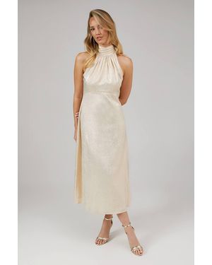 Oasis Shimmer Chiffon Halterneck Bridesmaid Dress - Natural