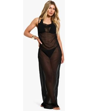 Boohoo Beachwear Essentials Cowl Neck Maxi Dress - Black