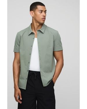 Technic Regular Fit Al Stretch Collared Shirt - Green