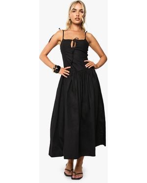 Boohoo Tie Detail Strappy Midaxi Dress - Black