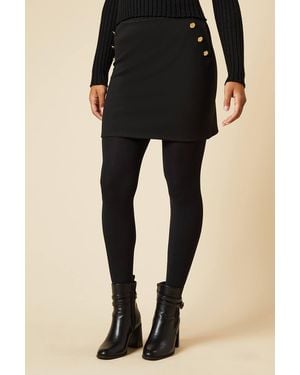 Dorothy Perkins Military Button Ponte Mini Skirt - Black